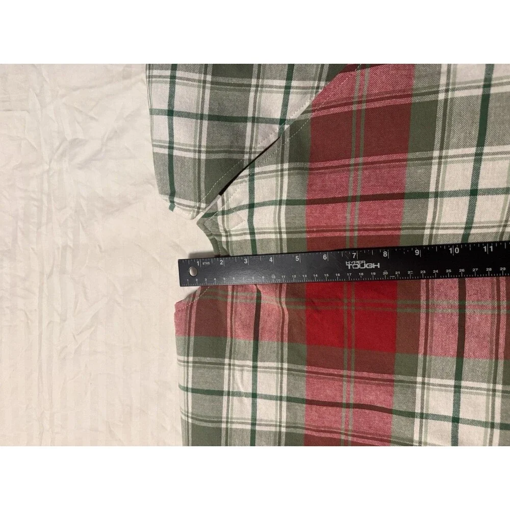 Red and White Plaid Christmas Tree Skirt 39 inch Checkered